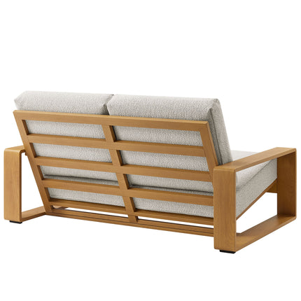Modway EEI-7297 Lirienne Outdoor Patio Aluminum Faux Wood Loveseat Modway