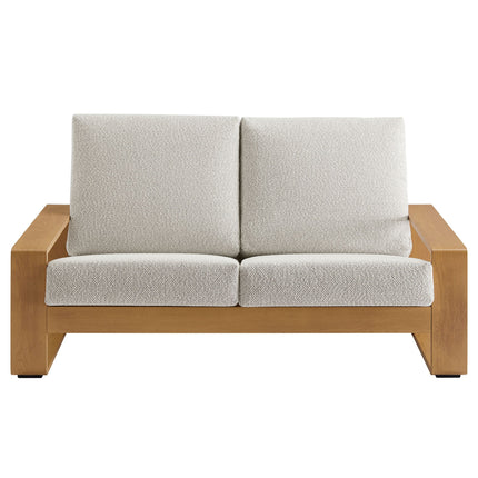 Modway EEI-7297 Lirienne Outdoor Patio Aluminum Faux Wood Loveseat Modway