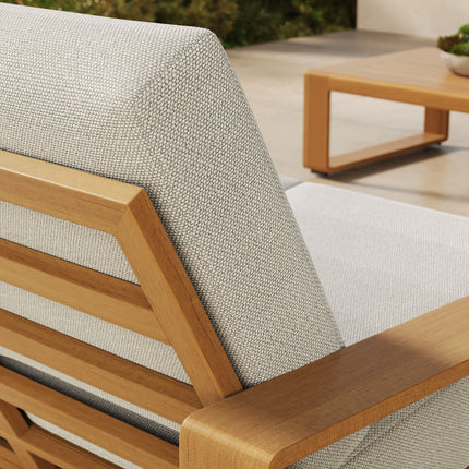 Modway EEI-7297 Lirienne Outdoor Patio Aluminum Faux Wood Loveseat Modway