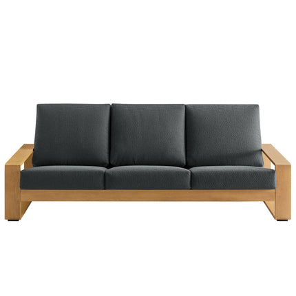 Modway EEI-7298 Lirienne Outdoor Patio Aluminum Faux Wood Sofa Modway