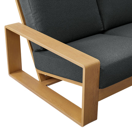 Modway EEI-7298 Lirienne Outdoor Patio Aluminum Faux Wood Sofa Modway