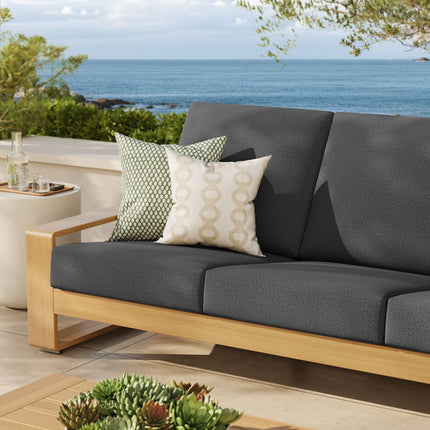 Modway EEI-7298 Lirienne Outdoor Patio Aluminum Faux Wood Sofa Modway