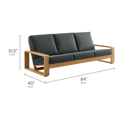 Modway EEI-7304 Lirienne 2-Piece Outdoor Patio Aluminum Faux Wood Furniture Set Modway
