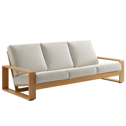 Modway EEI-7298 Lirienne Outdoor Patio Aluminum Faux Wood Sofa Modway