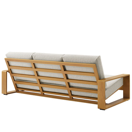Modway EEI-7298 Lirienne Outdoor Patio Aluminum Faux Wood Sofa Modway