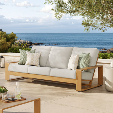 Modway EEI-7298 Lirienne Outdoor Patio Aluminum Faux Wood Sofa Modway