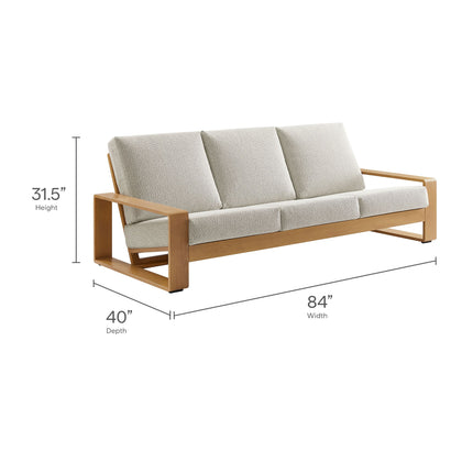 Modway EEI-7309 Lirienne 4-Piece Outdoor Patio Aluminum Faux Wood Furniture Set Modway
