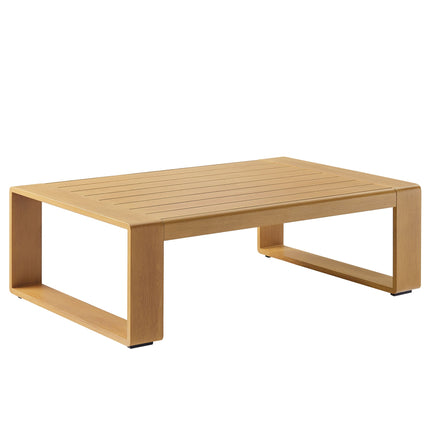 Modway EEI-7299 Lirienne Outdoor Patio Aluminum Faux Wood Coffee Table Modway
