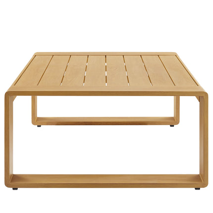 Modway EEI-7299 Lirienne Outdoor Patio Aluminum Faux Wood Coffee Table Modway