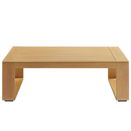 Modway EEI-7299 Lirienne Outdoor Patio Aluminum Faux Wood Coffee Table Modway