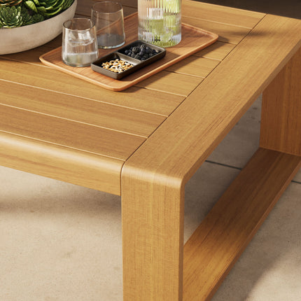 Modway EEI-7299 Lirienne Outdoor Patio Aluminum Faux Wood Coffee Table Modway