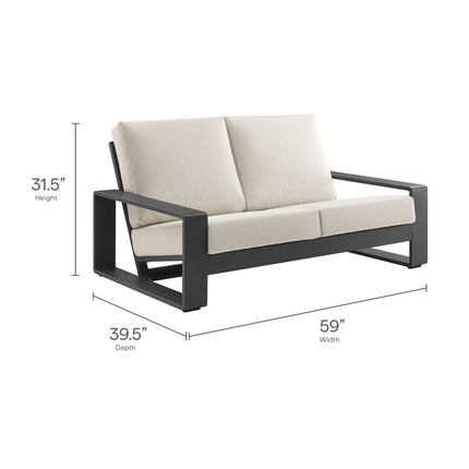 Modway EEI-7301 Lirienne Outdoor Patio Aluminum Loveseat Modway