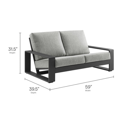 Modway EEI-7301 Lirienne Outdoor Patio Aluminum Loveseat Modway