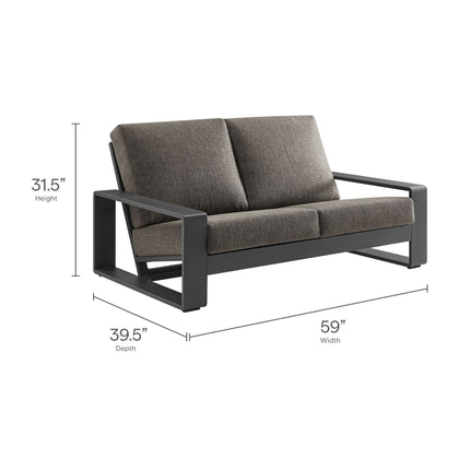 Modway EEI-7301 Lirienne Outdoor Patio Aluminum Loveseat Modway