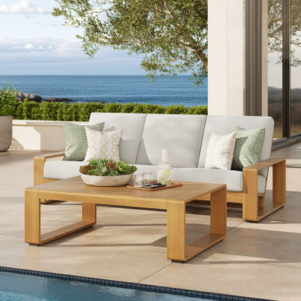 Modway EEI-7304 Lirienne 2-Piece Outdoor Patio Aluminum Faux Wood Furniture Set Modway