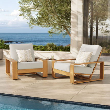 Modway EEI-7305 Lirienne Outdoor Patio Aluminum Faux Wood Armchairs Set of 2 Modway