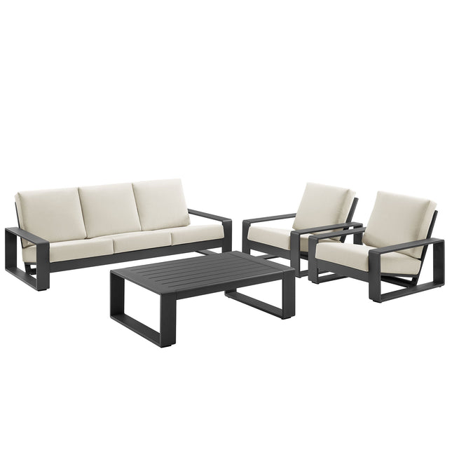 Modway EEI-7306 Lirienne 4-Piece Outdoor Patio Aluminum Furniture Set Modway