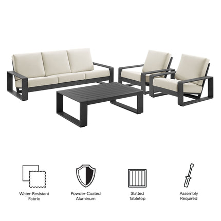 Modway EEI-7306 Lirienne 4-Piece Outdoor Patio Aluminum Furniture Set Modway
