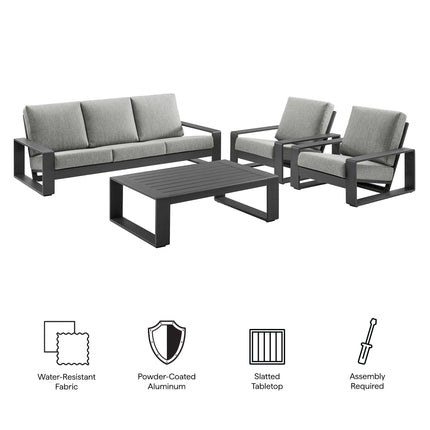 Modway EEI-7306 Lirienne 4-Piece Outdoor Patio Aluminum Furniture Set Modway