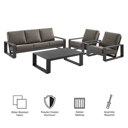 Modway EEI-7306 Lirienne 4-Piece Outdoor Patio Aluminum Furniture Set Modway
