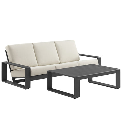 Modway EEI-7307 Lirienne 2-Piece Outdoor Patio Aluminum Furniture Set Modway