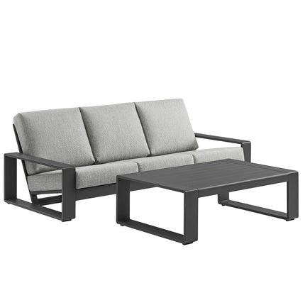 Modway EEI-7307 Lirienne 2-Piece Outdoor Patio Aluminum Furniture Set Modway