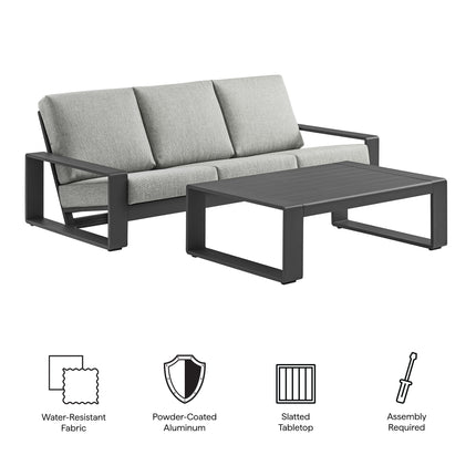 Modway EEI-7307 Lirienne 2-Piece Outdoor Patio Aluminum Furniture Set Modway
