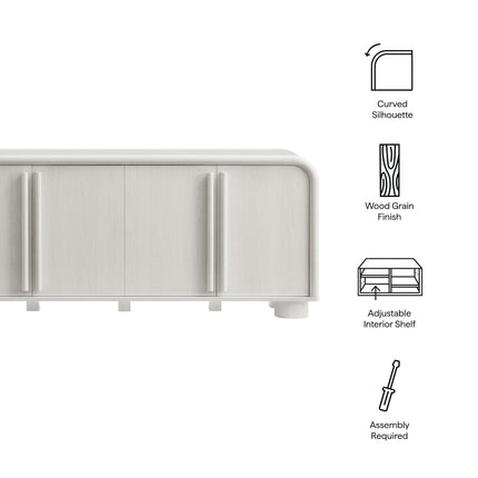 Modway EEI-7315 Bellamy Curved 4-Door Sideboard Cabinet Modway