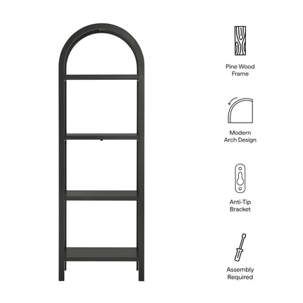 Modway EEI-7316 Vexley 72 Inch Tall Narrow Arched Bookshelf Modway