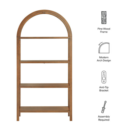 Modway EEI-7318 Vexley 72 Inch Large Arched Bookshelf Modway