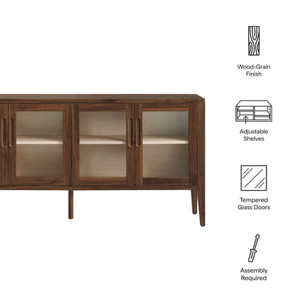 Modway EEI-7319 Nell 72" Glass Door Sideboard Storage Display Cabinet Modway