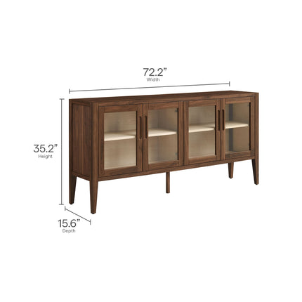 Modway EEI-7319 Nell 72" Glass Door Sideboard Storage Display Cabinet Modway