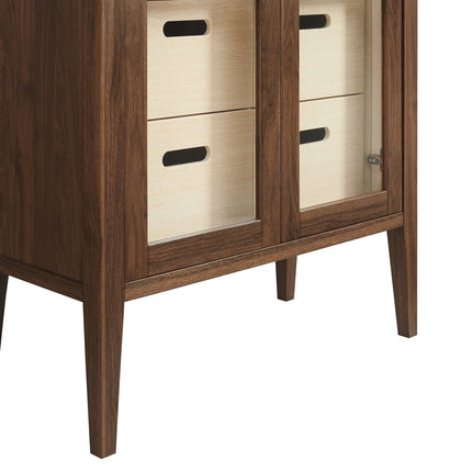 Modway Nell 71" Glass Door Tall Display Storage Cabinet in Walnut EEI-7320-WAL-ASH Modway