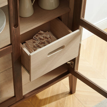 Modway Nell 71" Glass Door Tall Display Storage Cabinet in Walnut EEI-7320-WAL-ASH Modway