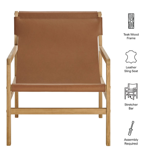 Modway EEI-7324 Sonora Leather Sling Chair - Plaza Home Decor