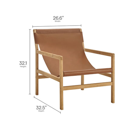 Modway EEI-7324 Sonora Leather Sling Chair - Plaza Home Decor