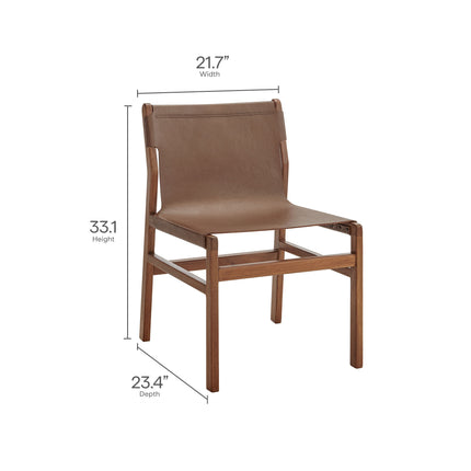 Modway EEI-7326 Sonora Leather Dining Side Chair - Plaza Home Decor
