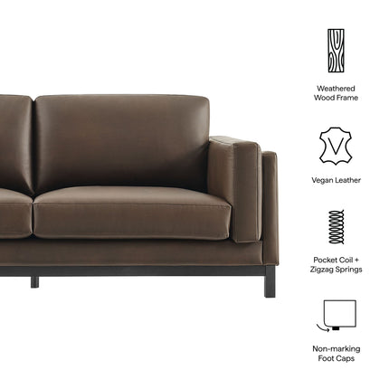 Modway EEI-7335 Roscoe 81 inch Vegan Leather Sofa Modway
