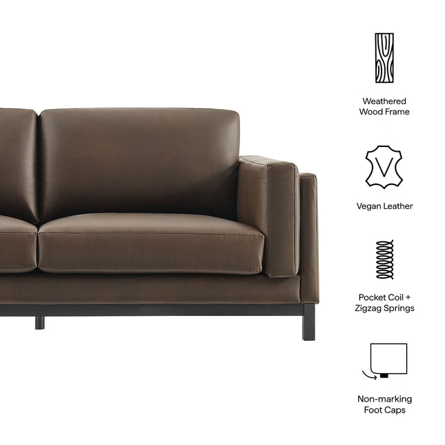 Modway EEI-7335 Roscoe 81 inch Vegan Leather Sofa Modway