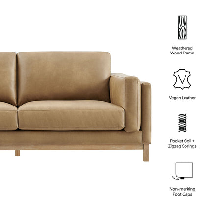 Modway EEI-7335 Roscoe 81 inch Vegan Leather Sofa Modway