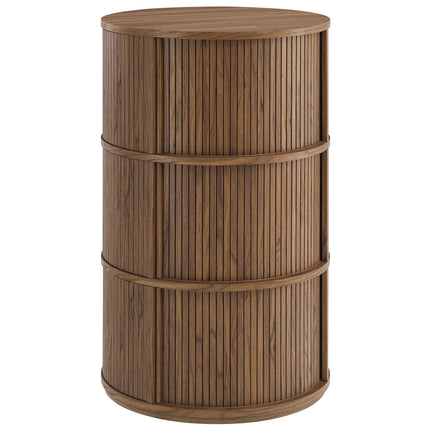 Modway EEI-7344 Clement Round Pedestal Stand Storage Table With Sliding Tambour Doors Modway
