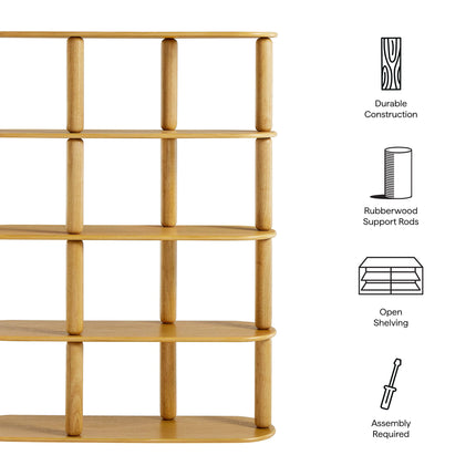 Modway EEI-7347 Arcus 4-Tier Oval Wood Bookshelf Modway