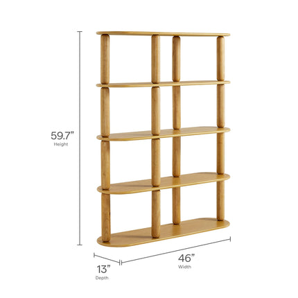 Modway EEI-7347 Arcus 4-Tier Oval Wood Bookshelf Modway