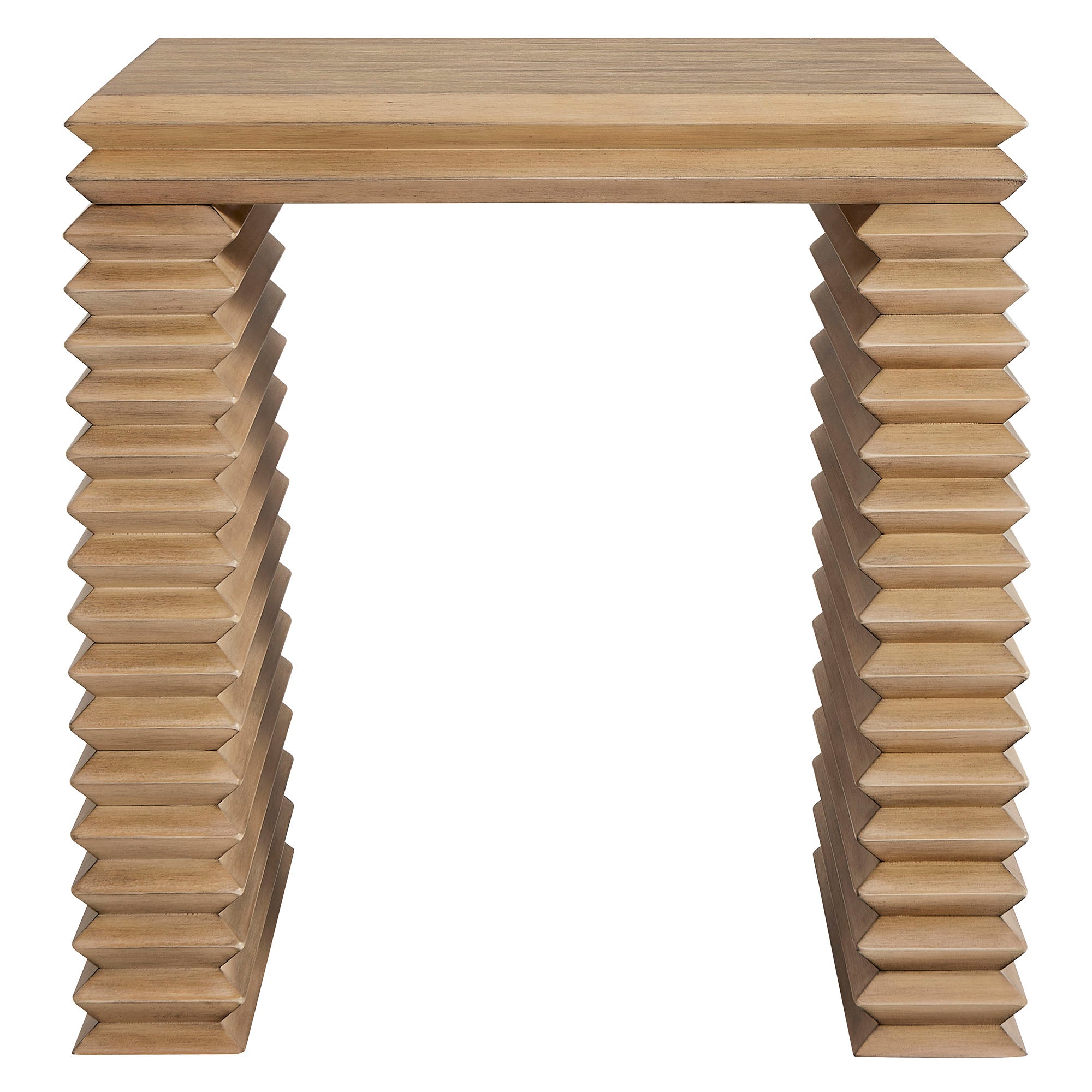 Modway Canto Square 24" Stacked Design End Table in Weathered Oak EEI-7349-WOA