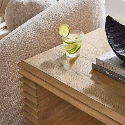 Modway Canto Square 24" Stacked Design End Table in Weathered Oak EEI-7349-WOA Modway