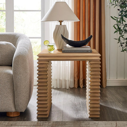 Modway Canto Square 24" Stacked Design End Table in Weathered Oak EEI-7349-WOA Modway