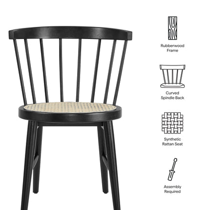 Modway EEI-7350 Lykke Curved Spindle Back Dining Chairs Set of 2 Modway