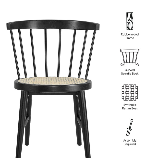 Modway EEI-7350 Lykke Curved Spindle Back Dining Chairs Set of 2 Modway