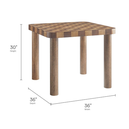 Modway EEI-7351 Oscar 36 Inch Square Checkered Dining Table Modway