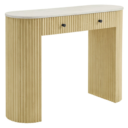 Modway EEI-7353 Caldera 42" Curved Solid Wood and Marble Console Table Modway